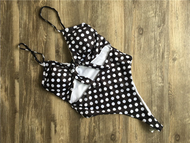 Floral Bow Tie Cutout One Piece