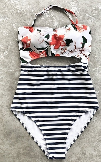 Floral Cutout One Piece